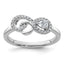 14K White Gold Polished Diamond Infinity Ring