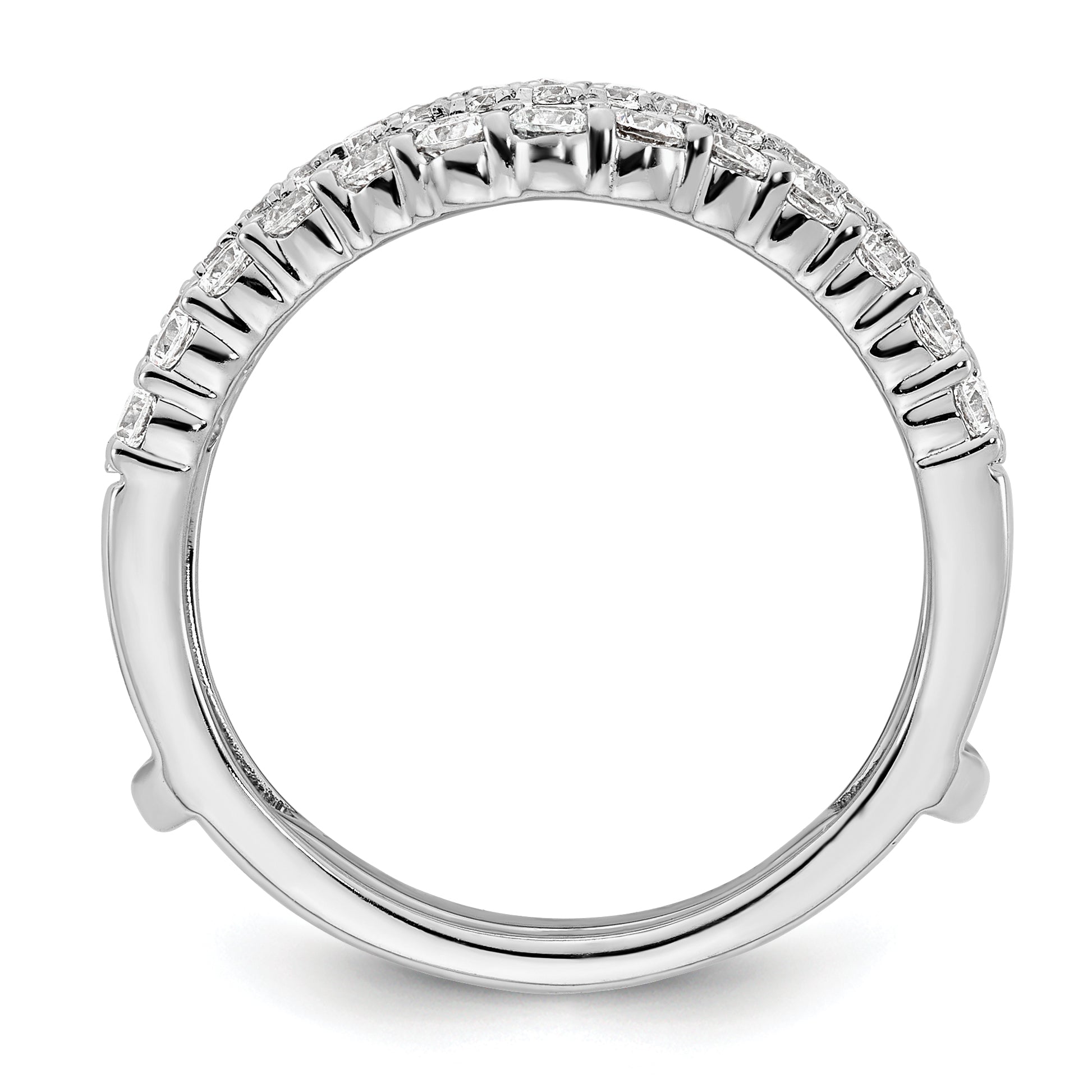 14k White Gold 1 1/4 carat Lab Grown Diamond VS/SI+ G+ Complete Double Row Ring Guard Secondary image