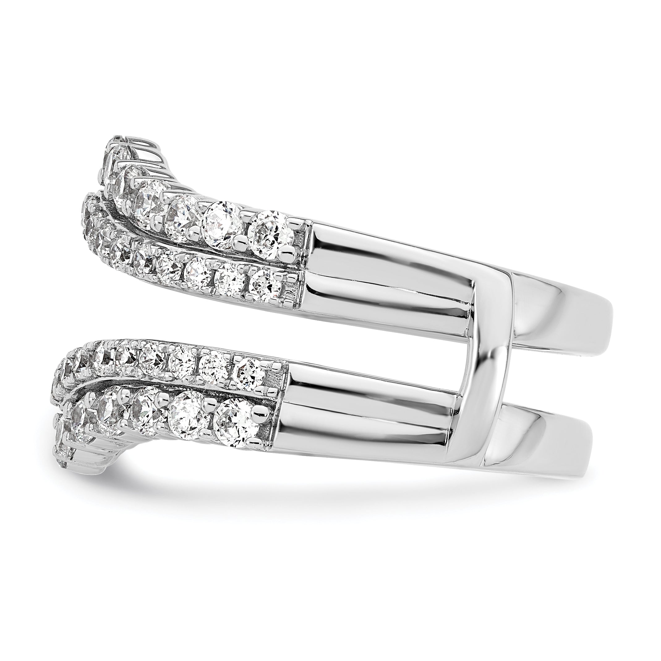 14k White Gold 1 1/4 carat Lab Grown Diamond VS/SI+ G+ Complete Double Row Ring Guard