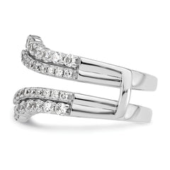 14k White Gold 1 1/4 carat Lab Grown Diamond VS/SI+ G+ Complete Double Row Ring Guard