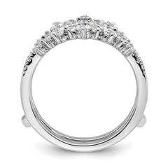 14k White Gold 1 carat Lab Grown Diamond VS/SI+ G+ Complete Double Row Ring Guard
