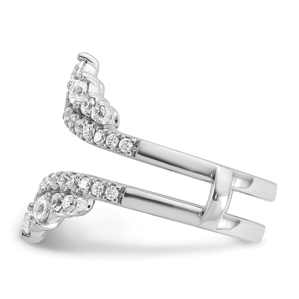 14k White Gold 1 carat Lab Grown Diamond VS/SI+ G+ Complete Double Row Ring Guard