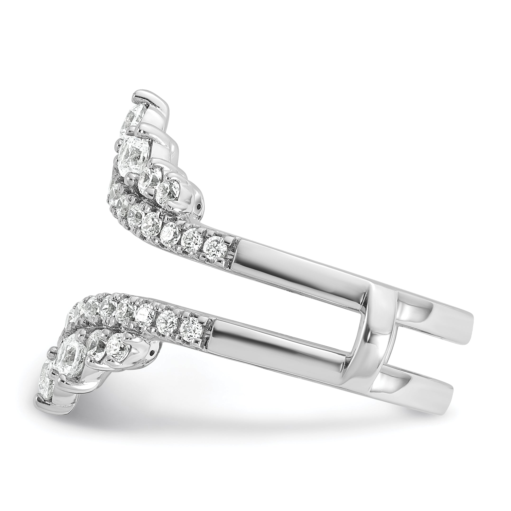 14k White Gold 1 carat Lab Grown Diamond VS/SI+ G+ Complete Double Row Ring Guard