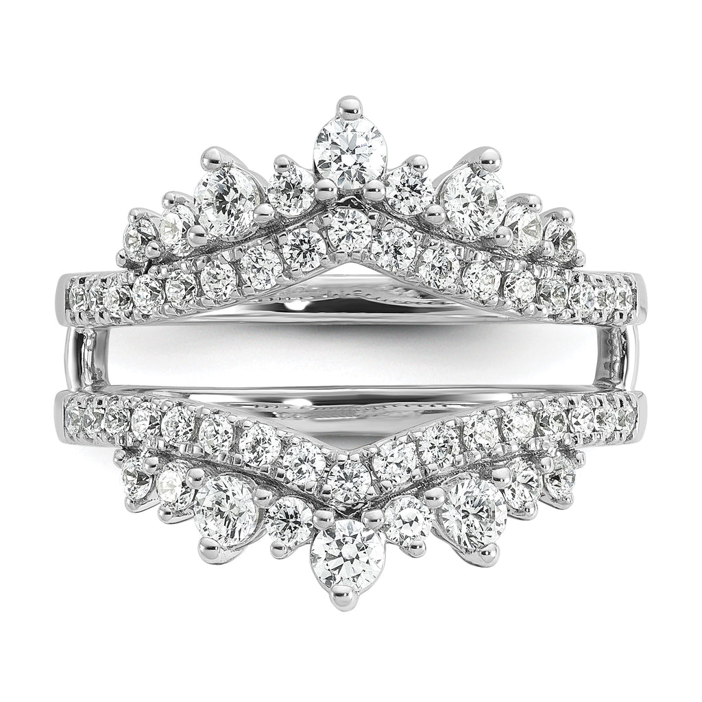 14k White Gold 1 carat Lab Grown Diamond VS/SI+ G+ Complete Double Row Ring Guard