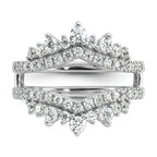 14k White Gold 1 carat Lab Grown Diamond VS/SI+ G+ Complete Double Row Ring Guard