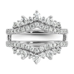 14k White Gold 1 carat Lab Grown Diamond VS/SI+ G+ Complete Double Row Ring Guard