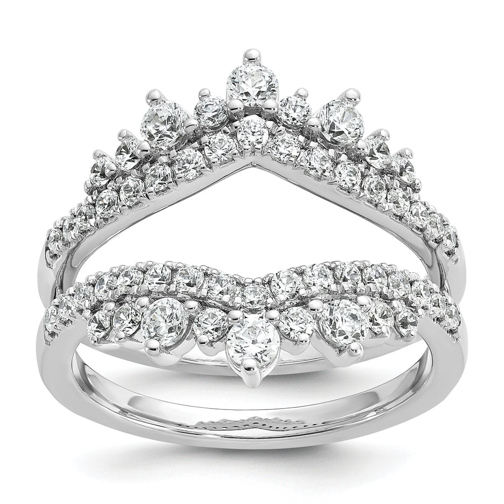 14k White Gold 1 carat Lab Grown Diamond VS/SI+ G+ Complete Double Row Ring Guard