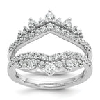 14k White Gold 1 carat Lab Grown Diamond VS/SI+ G+ Complete Double Row Ring Guard