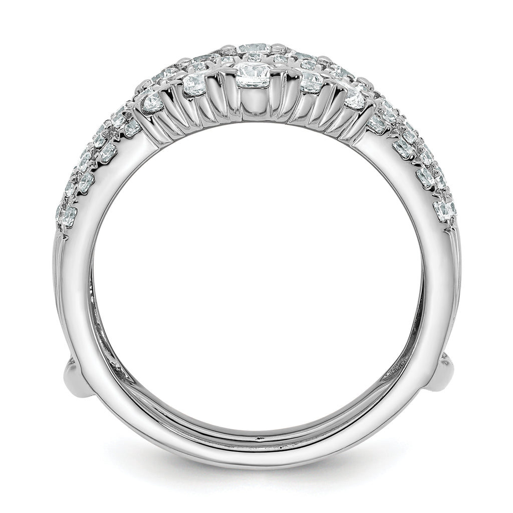 14k White Gold 1 1/4 carat Lab Grown Diamond VS/SI+ G+ Complete Double Row Ring Guard
