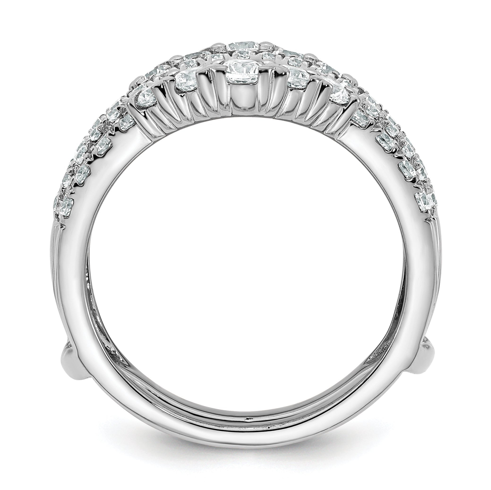 14k White Gold 1 1/4 carat Lab Grown Diamond VS/SI+ G+ Complete Double Row Ring Guard