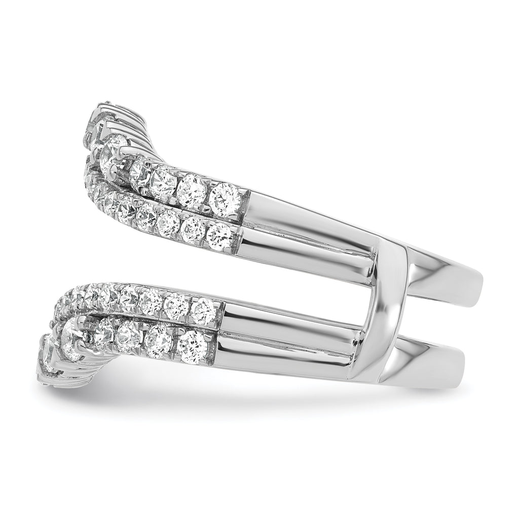 14k White Gold 1 1/4 carat Lab Grown Diamond VS/SI+ G+ Complete Double Row Ring Guard