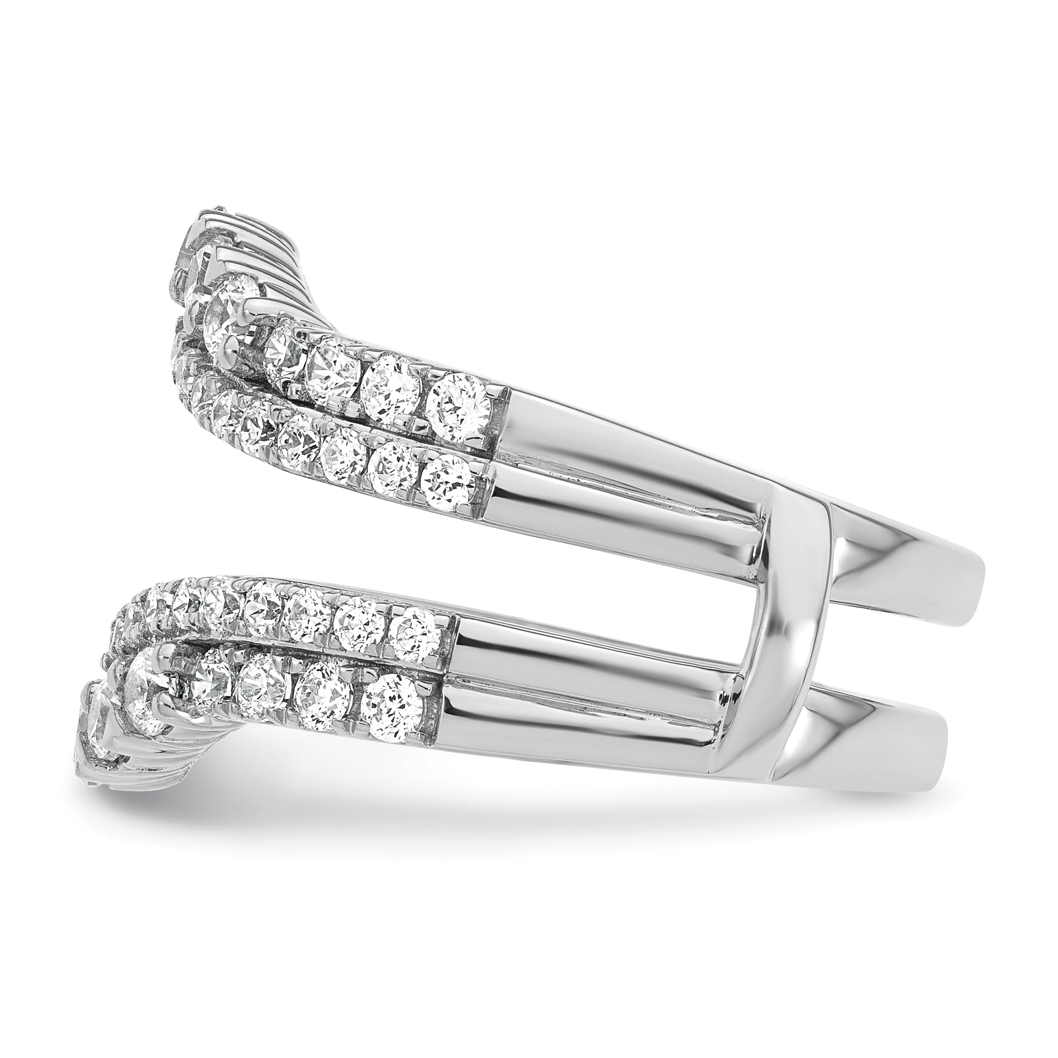 14k White Gold 1 1/4 carat Lab Grown Diamond VS/SI+ G+ Complete Double Row Ring Guard