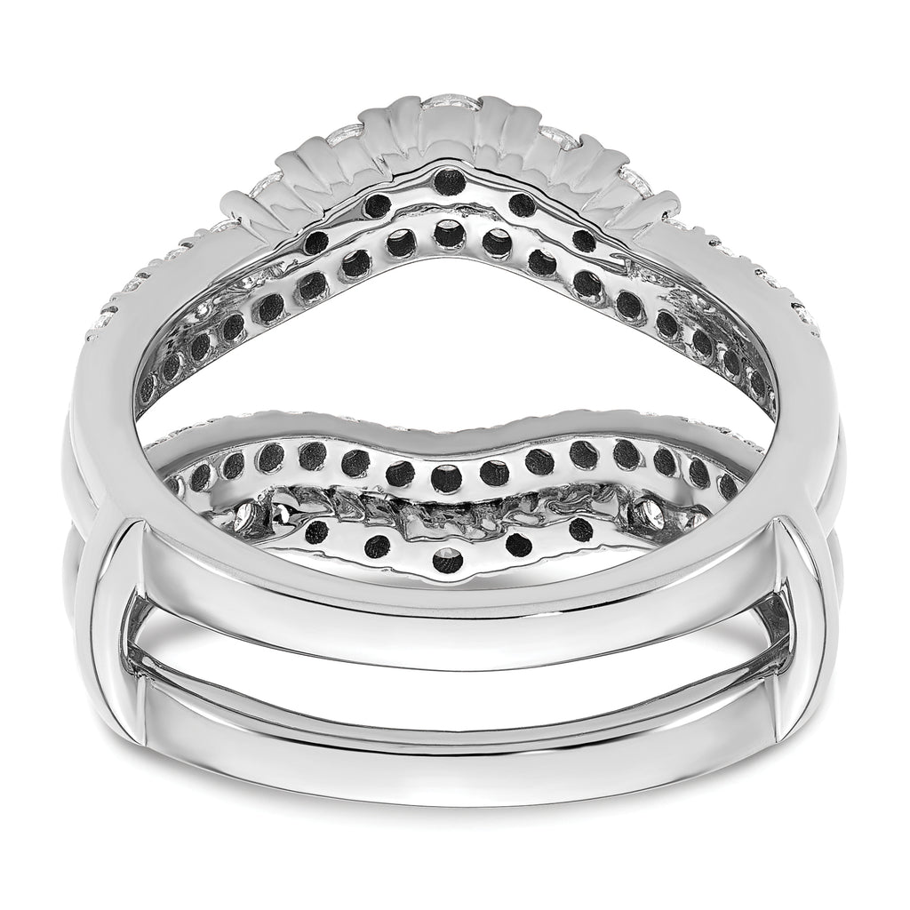 14k White Gold 1 1/4 carat Lab Grown Diamond VS/SI+ G+ Complete Double Row Ring Guard