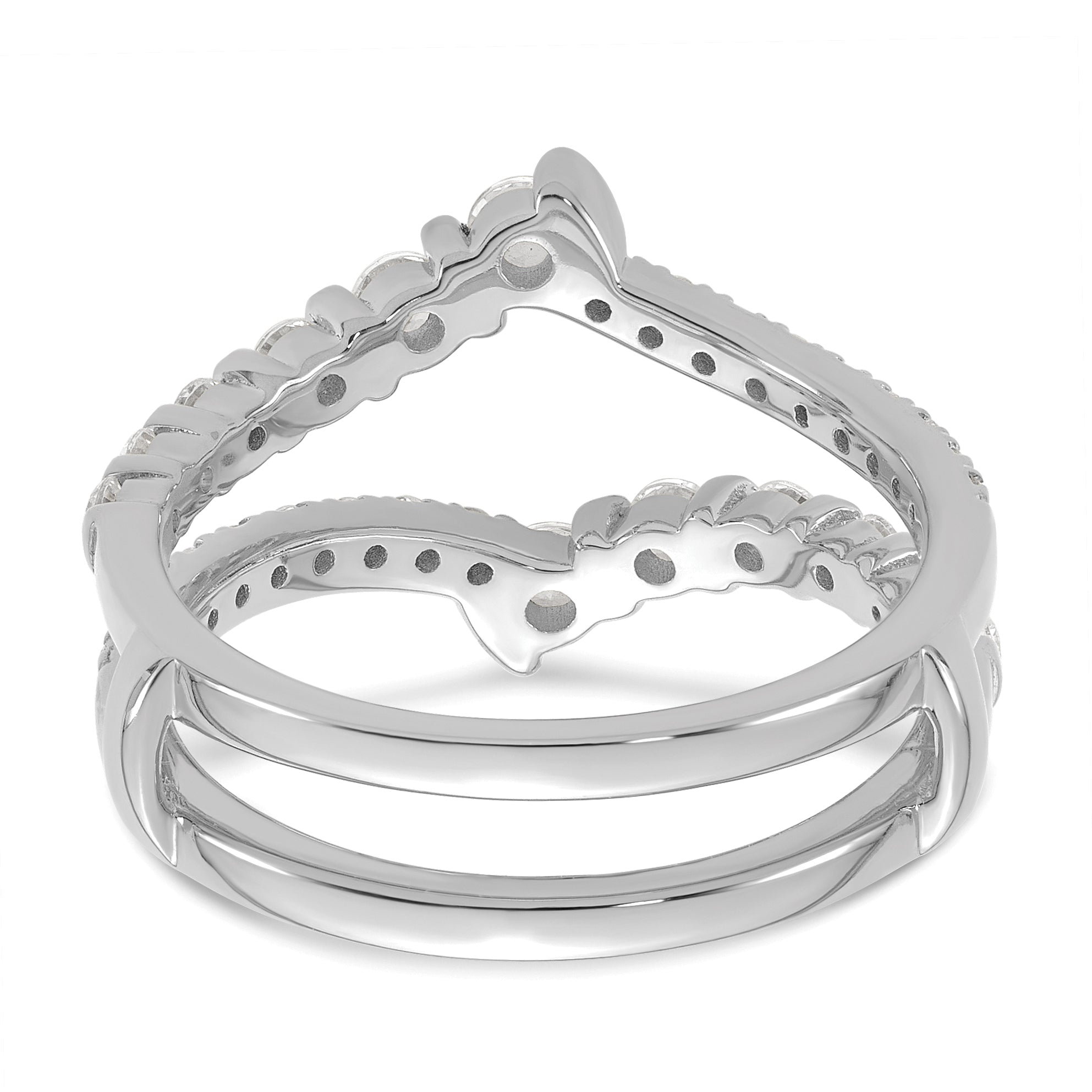 14k White Gold 3/4 carat Lab Grown Diamond VS/SI+ G+ Complete Ring Guard