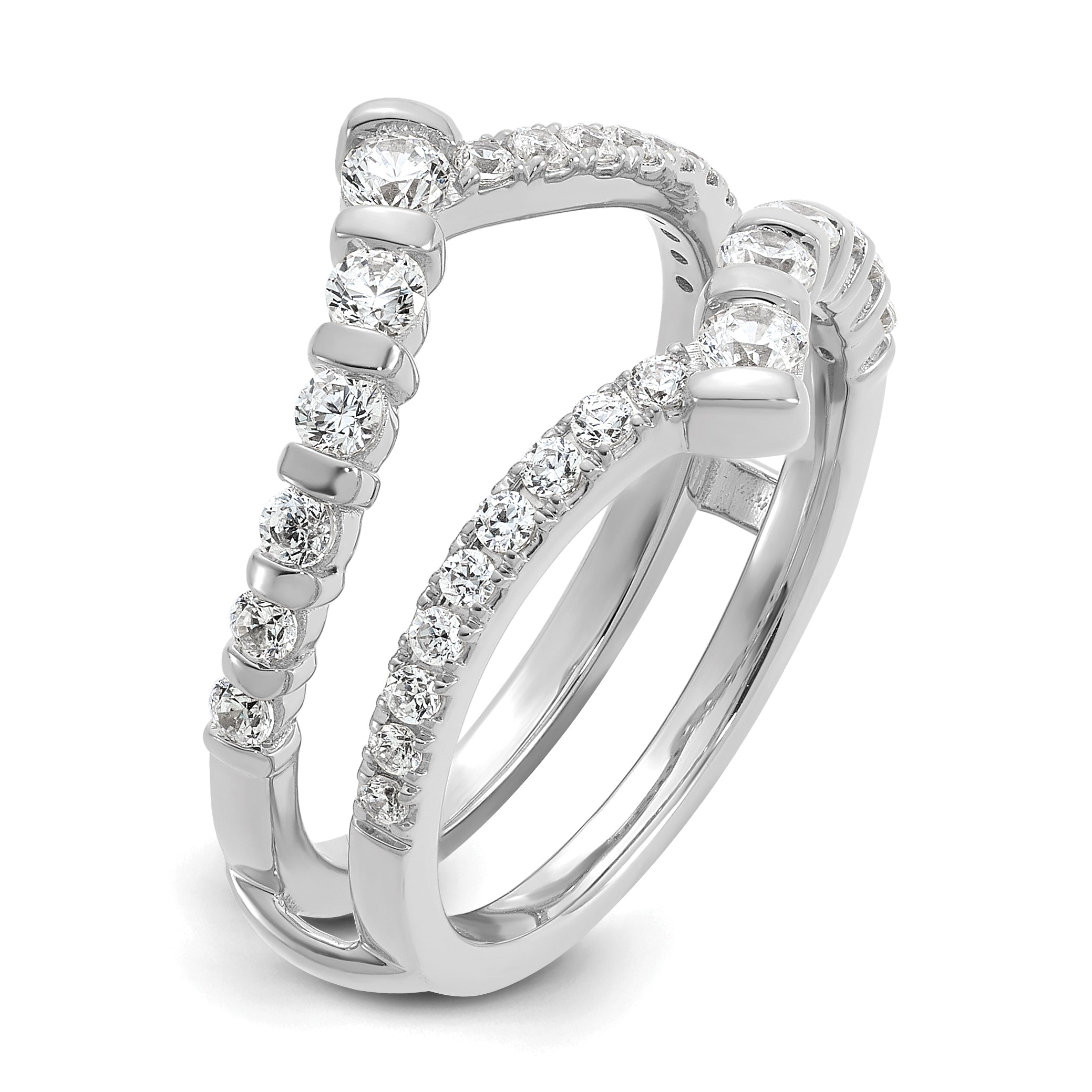 14k White Gold 3/4 carat Lab Grown Diamond VS/SI+ G+ Complete Ring Guard