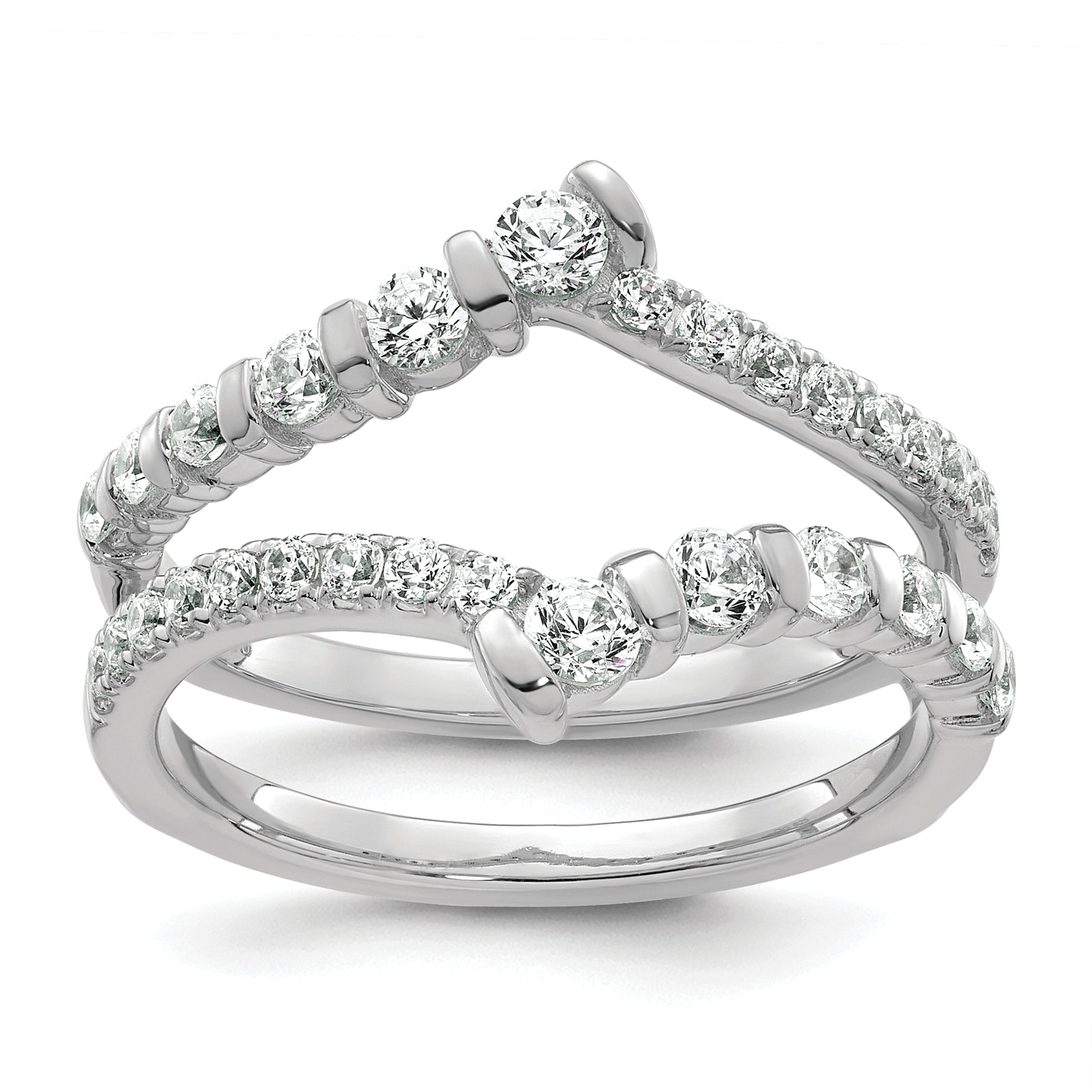 14k White Gold 3/4 carat Lab Grown Diamond VS/SI+ G+ Complete Ring Guard