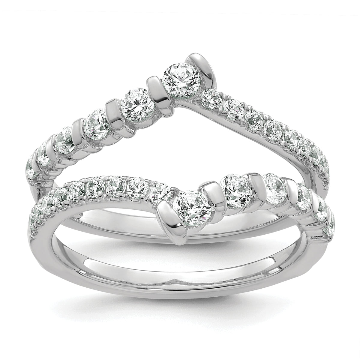 14k White Gold 3/4 carat Lab Grown Diamond VS/SI+ G+ Complete Ring Guard