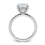 14k White Gold 3 1/2 carat Certified Lab Grown Diamond VS/SI+ G+ Round Complete Solitaire with Flair Engagement Ring
