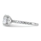 14k White Gold 3 1/2 carat Certified Lab Grown Diamond VS/SI+ G+ Round Complete Solitaire with Flair Engagement Ring