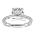 14k White Gold 3 1/2 carat Certified Lab Grown Diamond VS/SI+ G+ Round Complete Solitaire with Flair Engagement Ring