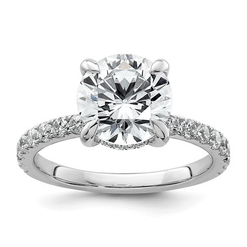 Round Lab-Grown Diamond Engagement Ring in 14K White Gold (3 1/2 ct. tw., VS/SI+ G+), Size 7 - Sophia Jewelers
