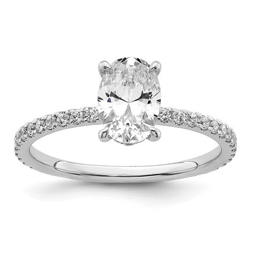 Oval Lab-Grown Diamond Engagement Ring in 14K White Gold (1 1/2 ct. tw., VS/SI+ G+), Size 7 - Sophia Jewelers