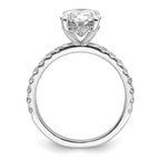 14k White Gold 3 1/2 carat Certified Lab Grown Diamond VS+ F+ Oval Complete Solitaire with Flair Engagement Ring