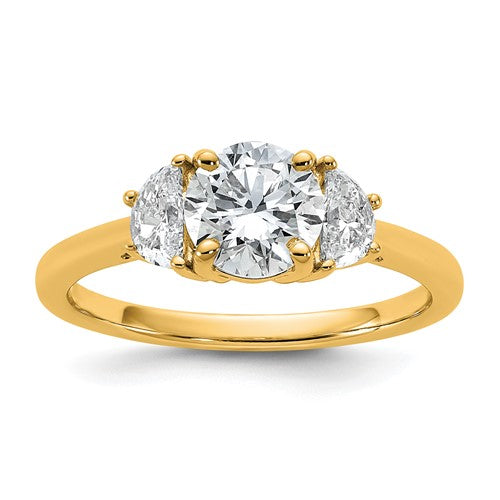 Three-Stone Engagement Ring in 14K Yellow Gold (1 3/8 ct. tw.), Size 7 - Sophia Jewelers