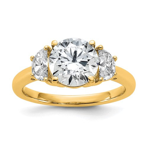 Three-Stone Lab-Grown Diamond Engagement Ring in 14K Yellow Gold (2 1/2 ct. tw.), Size 7 - Sophia Jewelers