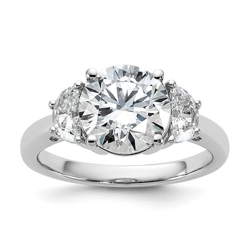 Lab-Grown Diamond Three-Stone Engagement Ring in 14K White Gold (3 1/8 ct. tw.), Size 7 - Sophia Jewelers
