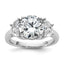 Three-Stone Lab-Grown Diamond Engagement Ring in 14K White Gold (4 ct. tw.), Size 7 - Sophia Jewelers