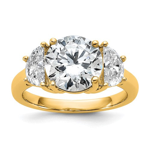Three-Stone Lab-Grown Diamond Engagement Ring in 14K Yellow Gold (4 ct. tw., VS/SI+ G+), Size 7 - Sophia Jewelers