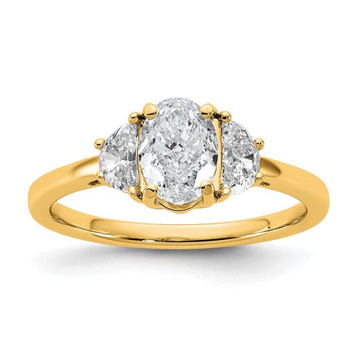 Oval & Half Moon Engagement Ring in 14K Yellow Gold (1 3/8 ct. tw.), Size 7 - Sophia Jewelers