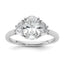 Oval Half Moon Lab-Grown Diamond Engagement Ring in 14K White Gold (2 ct. tw.), Size 7 - Sophia Jewelers