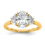Oval Lab-Grown Diamond Half Moon Three-Stone Engagement Ring in 14K Yellow Gold (2 ct. tw.), Size 7 - Sophia Jewelers