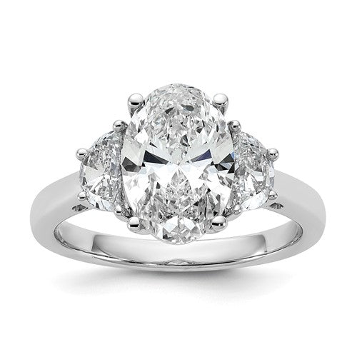 Three-Stone Lab-Grown Diamond Engagement Ring in 14K White Gold (3 1/8 ct. tw., VS/SI+ G+), Size 7 - Sophia Jewelers Main image
