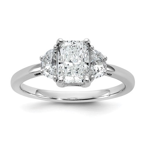 Certified Three-Stone Lab-Grown Diamond Engagement Ring in 14K White Gold (1 3/8 ct. tw.), Size 7 - Sophia Jewelers