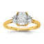 Radiant Half Moon Lab-Grown Diamond Three-Stone Ring in 14K Yellow Gold (1 3/8 ct. tw.), Size 7 - Sophia Jewelers