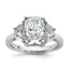 Radiant Lab-Grown Half Moon Three-Stone Engagement Ring in 14K White Gold (4 ct. tw.), Size 7 - Sophia Jewelers