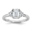 Emerald Half Moon Lab-Grown Diamond Engagement Ring in 14K White Gold (1 3/8 ct. tw.), Size 7 - Sophia Jewelers