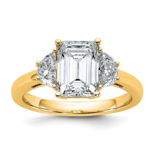 Emerald-Cut Lab-Grown Diamond Ring in 14K Yellow Gold (2 1/2 ct. tw.), Size 7 - Sophia Jewelers