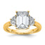 Emerald Lab-Grown Diamond Three-Stone Engagement Ring in 14K Yellow Gold (3 1/8 ct. tw.), Size 7 - Sophia Jewelers