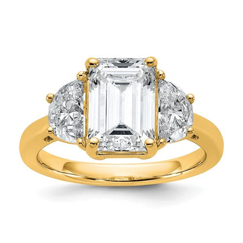 Emerald-Cut Lab-Grown Diamond Engagement Ring in 14K Yellow Gold (4 ct. tw.), Size 7 - Sophia Jewelers
