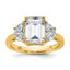 Emerald Half Moon Lab-Grown Diamond Three-Stone Ring in 14K Yellow Gold (4 ct. tw.), Size 7 - Sophia Jewelers