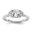 Cushion Half Moon Lab-Grown Diamond Engagement Ring in 14K White Gold (1 3/8 ct. tw.), Size 7 - Sophia Jewelers