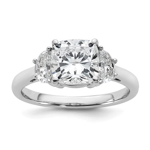 Lab-Grown Diamond Three-Stone Engagement Ring in 14K White Gold (2 1/2 ct. tw.), Size 7 - Sophia Jewelers
