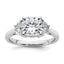 Lab-Grown Diamond Three-Stone Engagement Ring in 14K White Gold (2 1/2 ct. tw.), Size 7 - Sophia Jewelers
