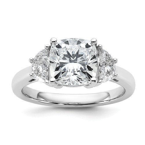 Cushion and Half Moon Lab-Grown Diamond Ring in 14K White Gold (3 1/8 ct. tw.), Size 7 - Sophia Jewelers Main image