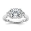 Cushion and Half Moon Lab-Grown Diamond Ring in 14K White Gold (3 1/8 ct. tw.), Size 7 - Sophia Jewelers