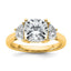 Cushion Half Moon Lab-Grown Diamond Engagement Ring in 14K Yellow Gold (3 1/8 ct. tw.), Size 7 - Sophia Jewelers